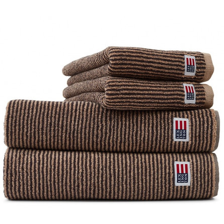 Lexington Handtuchserie Original Towel Striped tan/dunkelgrau