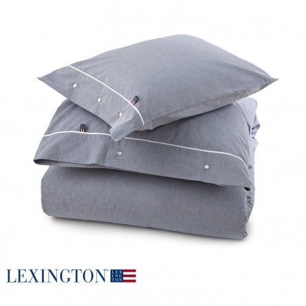 Lexington Bettwäsche Poplin Piping blau