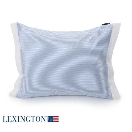Lexington Bettwäsche Set Poplin Striped in blau-weiß 155x220 / 80x80 cm