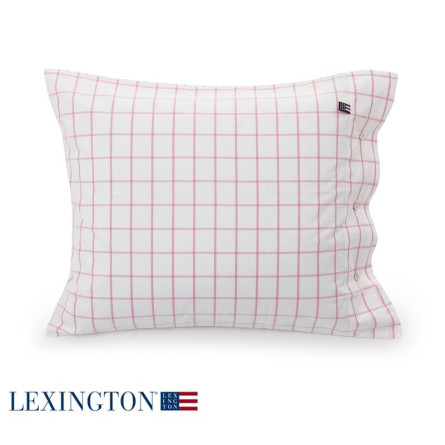 Lexington Kissenbezug Pin Point Shaker Check in rosa / weiß (80 x 80 cm)