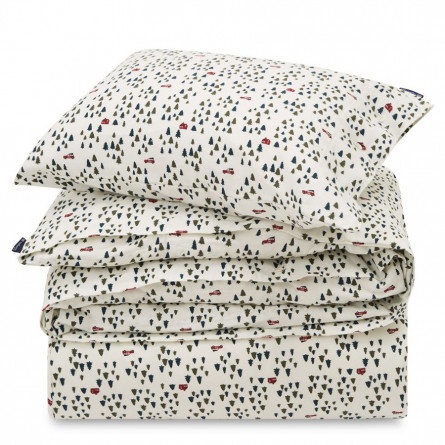 Lexington Bettwäsche Set Holiday Printed Cotton Flanell white green