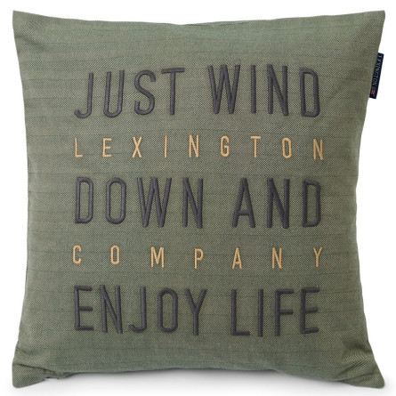 Lexington Herringbone BIO-Baumwolle Flannel Dekokissenbezug 50x50, grün