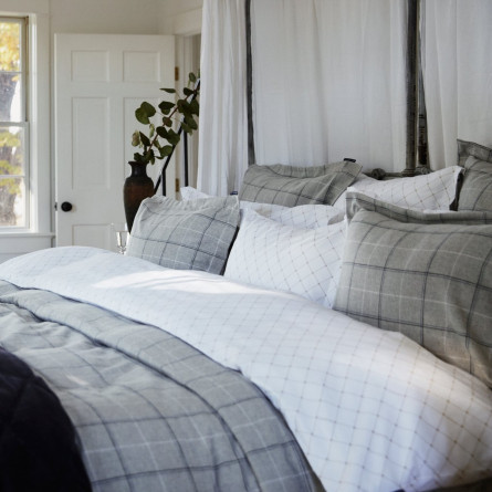 Lexington Cotton Flannel Bettbezug Lt Gray/Dove, 155x220
