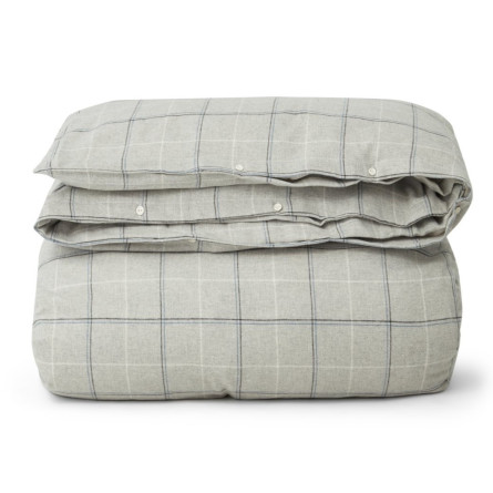 Lexington Checked Cotton Flannel Bettwäsche Lt Gray/Dove