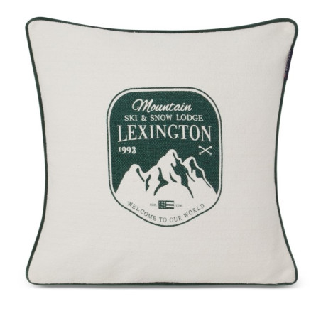 Lexington Mountain Logo Recycled Cotton Canvas Dekokissenbezug 50x50