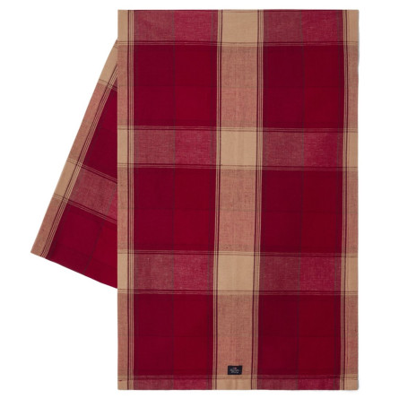 Lexington Checked Linen/Cotton Tischläufer Rot/Beige, 50x350