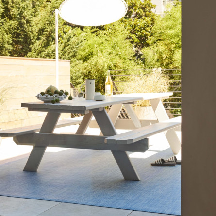 Chilewich Teppich Mini Basketweave Chambray