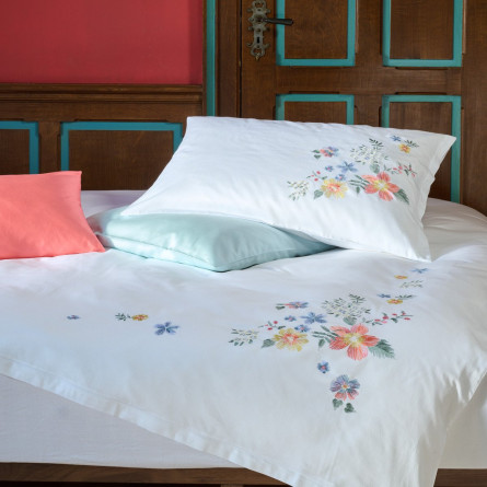 Christian Fischbacher Kissenbezug Satin Luxury Nights DIANA 50x70 weiß/bunt