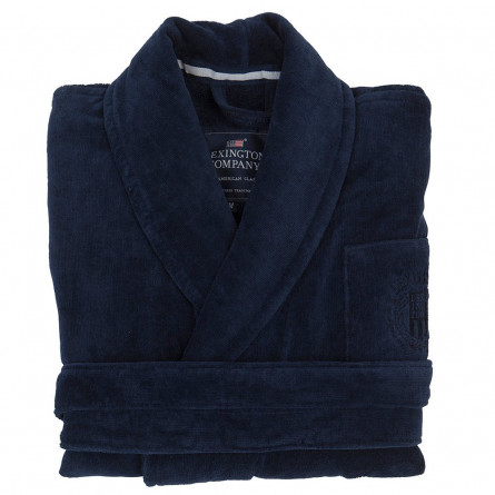 Lexington Bademantel Hotel Velour Robe blau