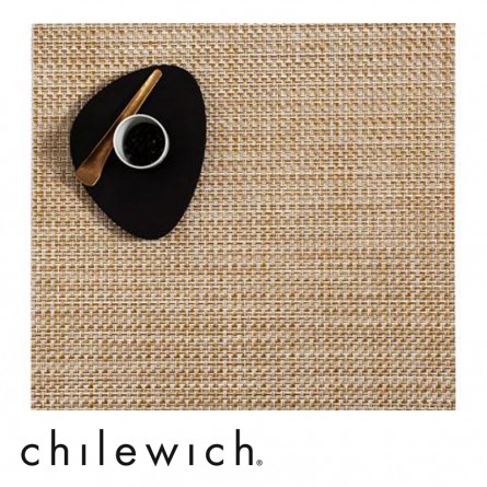  Chilewich Set Quadratisch Basketweave weiß/gold