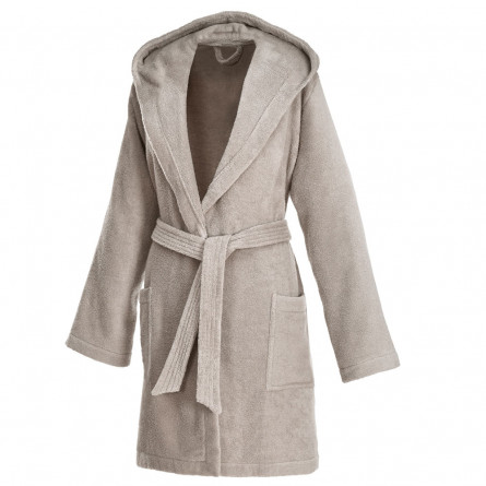 Weseta Damen Kapuzenbademantel kurz Dreamflor Sand (92)