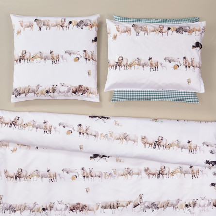 Christian Fischbacher  Kissenbezug Satin COUNTING SHEEP 40x80