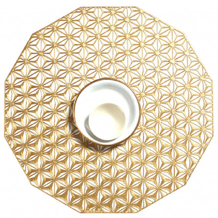 Chilewich Tischset Kaleidoscope rund brass EINZELSTÜCK