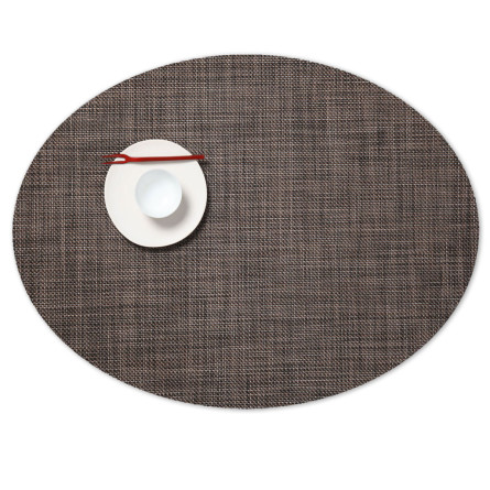 Chilewich Tischset Mini Basketweave oval walnuss dunkel 2-er Set