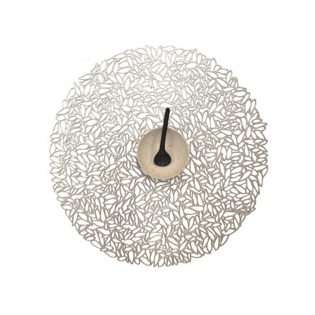 Chilewich Tischset Petal rund gunmetal 4-er Set