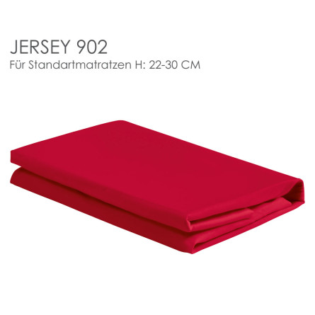 Christian Fischbacher Spannbettlaken JERSEY UNI 902/ Col.292 rot Matratzenhöhe 22-30 cm