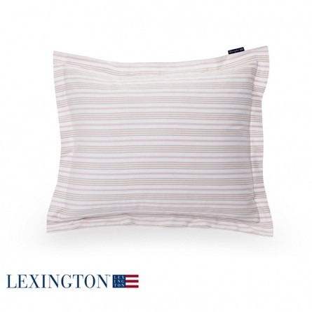 Lexington Bettwäsche Set Spring Striped Sateen rosa-weiß 155x220 / 80x80 cm