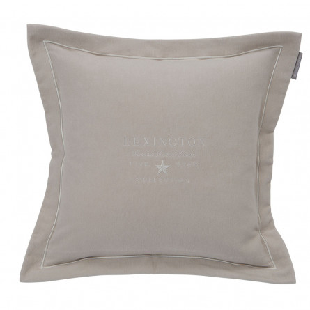 Lexington besticktes Samt - Dekokissen Hotel Velvet Sham with Embroidery beige (50 x 50 cm)
