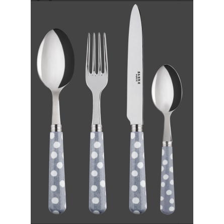 Sabre TAFELMESSER 4-er Set Dots grau (L: 24 cm)