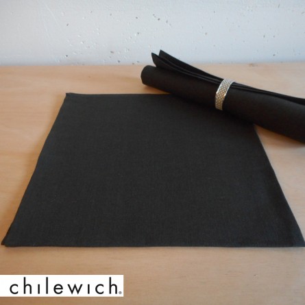 Chilewich Serviette Single schwarz/ espresso zweifarbig 2-er Set
