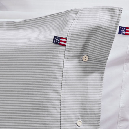 Lexington Bettwäsche Authentic Pin Point Oxford grau/weiß