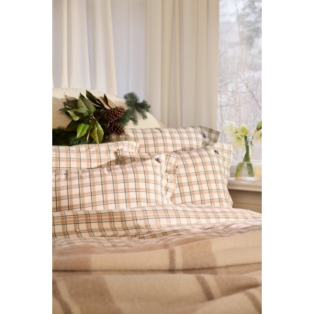 Lexington Checked Cotton Flannel Bettwäscheset Grün-Beige, 200x200/80x80x2