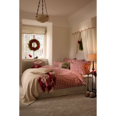 Lexington Checked Cotton Flannel Bettwäscheset Rot-Beige, 200x200/80x80x2