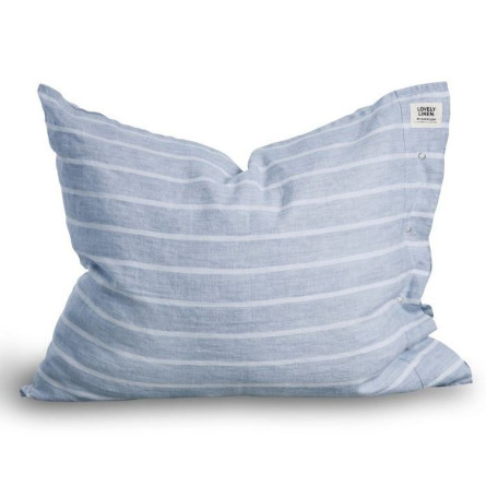Lovely Linen vorgewaschene Leinen Bettwäsche Misty Stripe blau weiß gestreift