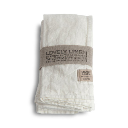 Lovely Linen Servietten LOVELY 45x45  weiß 4er - Set