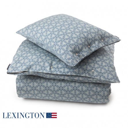 Lexington Bettwäsche Printed Sateen blau/beige