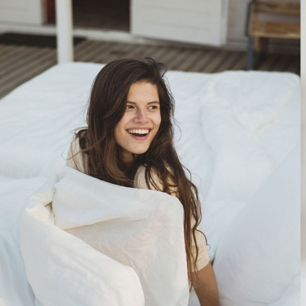 Libeco Bettwäsche Santiago weiß vorgewaschenes Leinen 