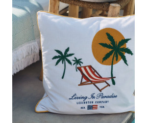 Lexington Dekokissenbezug Paradise Embroidered Baumwolle Canvas weiss/multi, 50x50