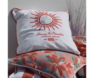 Lexington Dekokissenbezug Sun Embroidered Baumwolle Canvas corale/weiss, 50x50