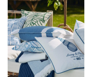 Lexington Dekokissenbezug Irregula Striped Recycled Baumwolle blau/weiss, 50x50