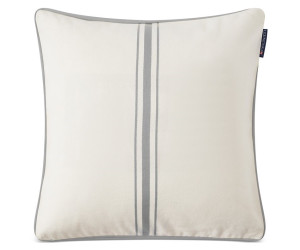 Lexington Center Striped BIO-Baumwolle Twill Dekokissenbezug White/Gray-Green, 50x50
