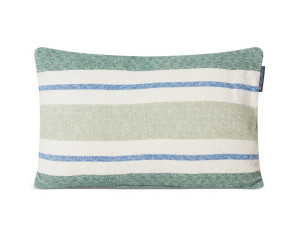 Lexington Irregular Striped BIO-Baumwolle Dekokissen Green/Blue/White, 40x60