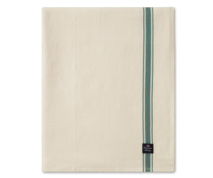 Lexington Linen/Cotton Tischdecke with Side Stripes White/Green, 150x250