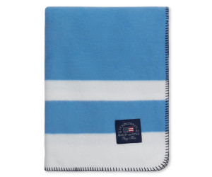 Lexington Decke Irregular Striped Recycled Polyester Fleece blau/weiss, 130x170