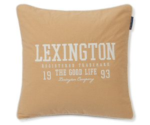 Lexington Dekokissenbezug Logo Organic Baumwolle Twill beige/weiss, 50x50