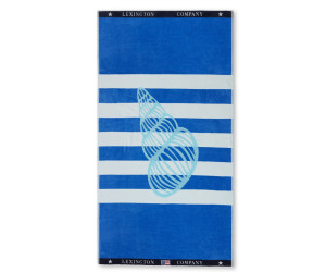 Lexington Strandtuch Graphic Baumwolle Velour blau/weiss, 100x180