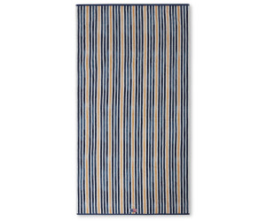 Lexington Strandtuch Blue/Oat Striped Baumwolle Velour blau/weiss/beige, 100x180