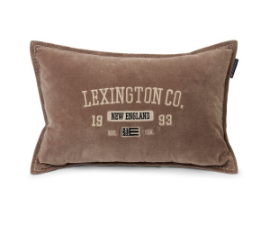 Lexington Logo Message Velvet Pillow 40x60, walnuss