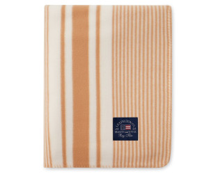 Lexington Striped Recycled Polyester Fleece Decke  beige 130x170