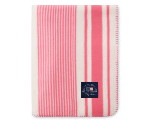 Lexington Striped Recycled Polyester Fleece Decke cerise 130x170