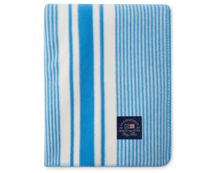 Lexington Striped Recycled Polyester Fleece Decke blue 130x170
