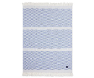 Lexington Striped Structured Recycled Cotton Decke blue 130x170