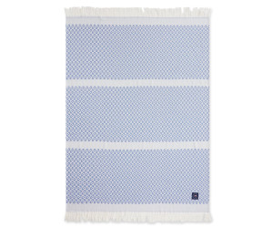 Lexington Striped Structured Recycled Cotton Decke blue 130x170