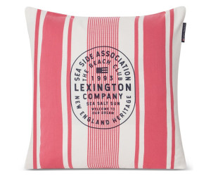 Lexington Striped Logo Printed BIO-Baumwolle Dekokissenbezug 50x50