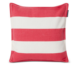 Lexington Block Stripe Printed Recycled Cotton Dekokissenbezug kirsch 50x50