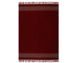 Lexington STRIPED MOHAIR Wool Mix Decke rot/beige, 130x170